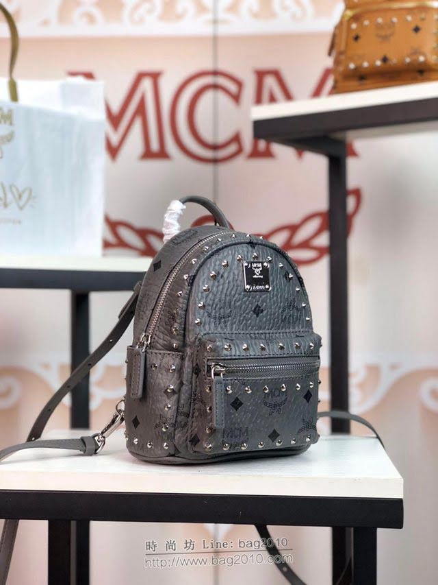 MCM雙肩包 原單 超迷你款 5919 18新款 經典印花小銅柳丁邊雙肩包 純手工定制版 MCM女後背包  mdmc1123